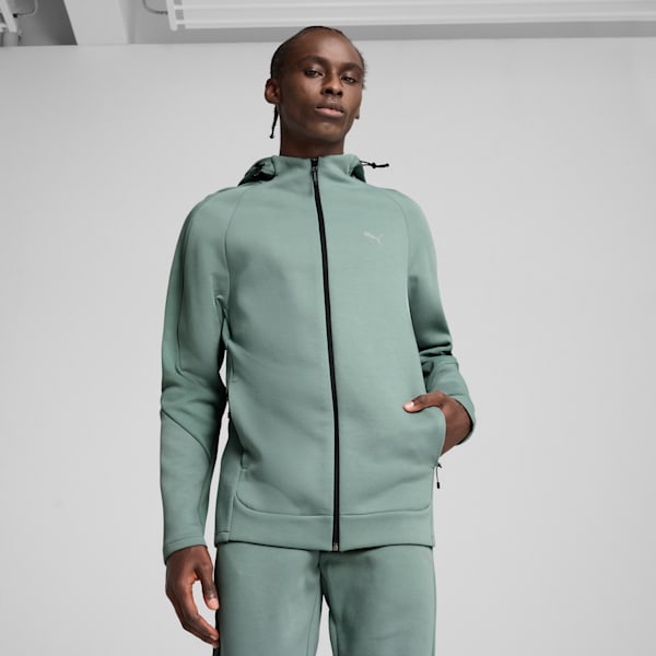Chandail à capuchon à fermeture éclair entière EVOSTRIPE Homme, Green Moon, extralarge
