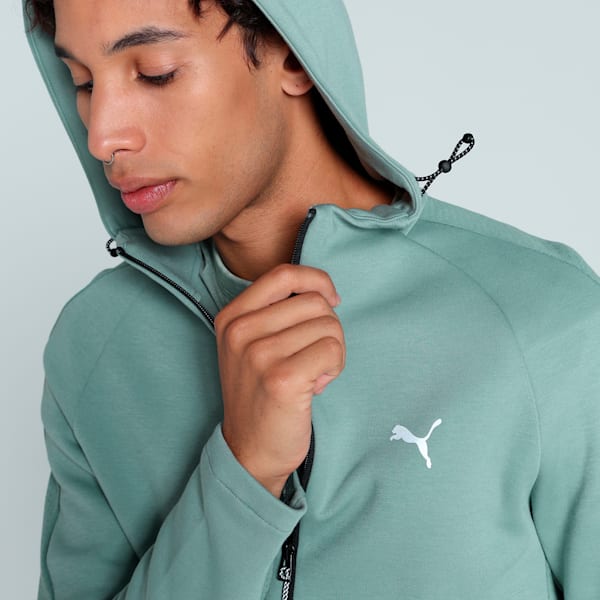 EVOSTRIPE Men's Slim Fit Full-Zip Hoodie, Green Moon, extralarge-IND