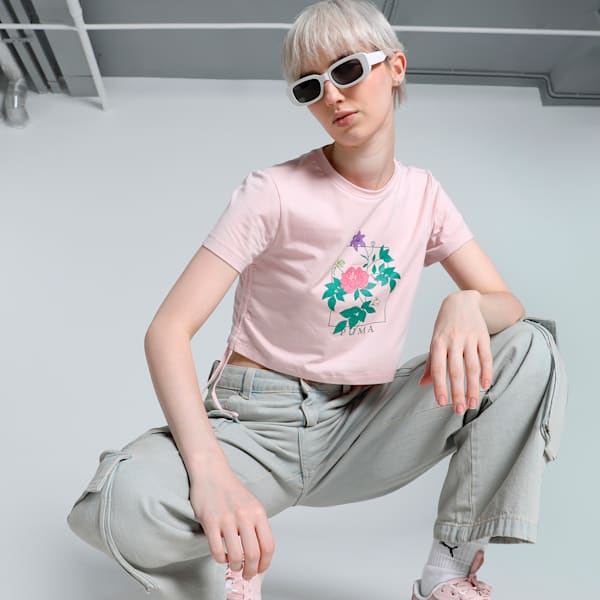 CLASSICS PETALIA Women's Graphic Tee, Mauve Mist, extralarge-IND