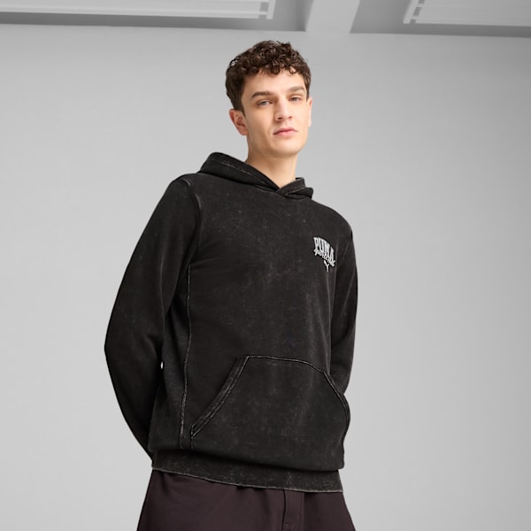 Chandail à capuchon délavé PUMA Class Homme, PUMA Black, extralarge