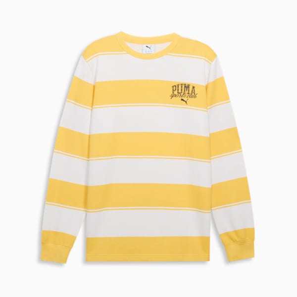 PUMA Class Men's Striped Crew Sweatshirt, Sunny Yellow, extralarge