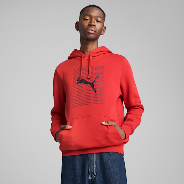 Essentials Logo Lab Men's Hoodie, Red Fire, extralarge