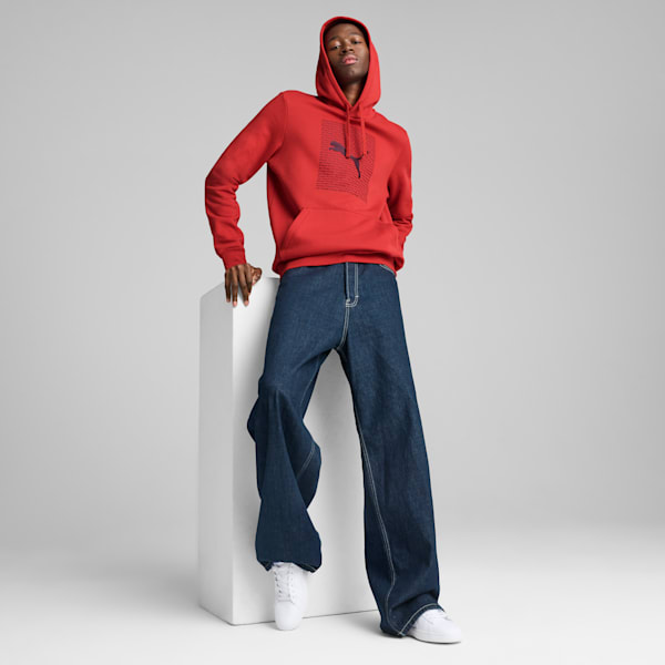 Essentials Logo Lab Men's Hoodie, Red Fire, extralarge