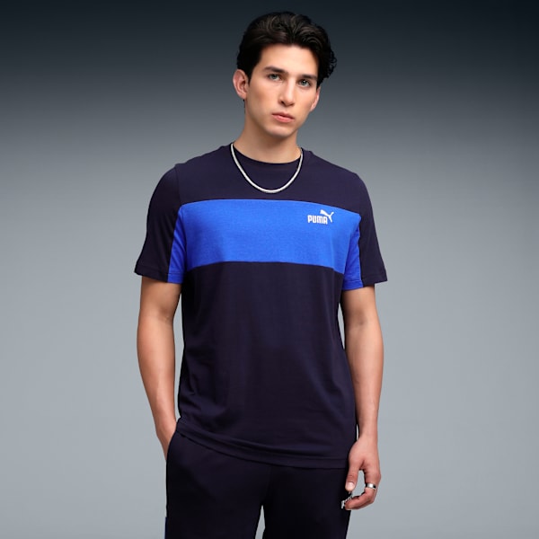 Colorblock Men's Tee, New Navy, extralarge-IND