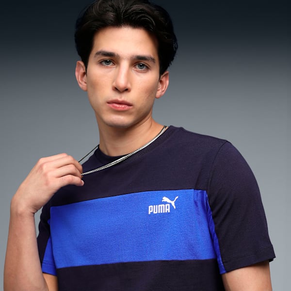 Colorblock Men's Tee, New Navy, extralarge-IND