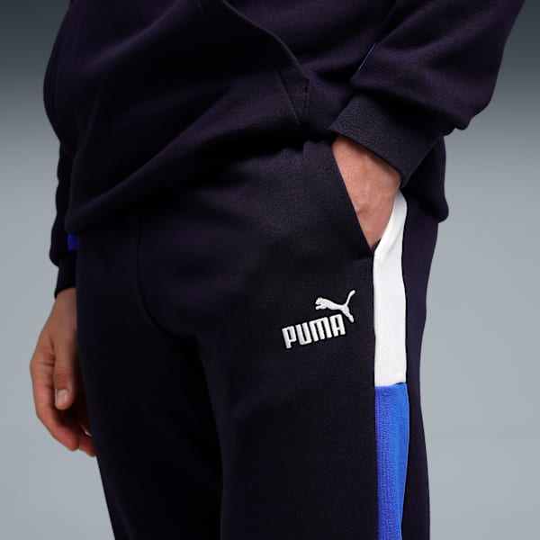 Colorblock Men's Sweatpants, New Navy, extralarge-IND