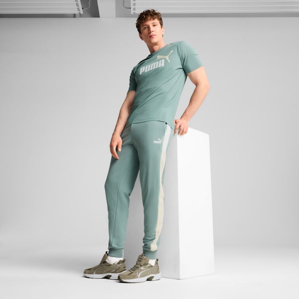 Essentials Block Sweatpants Men, Green Moon, extralarge