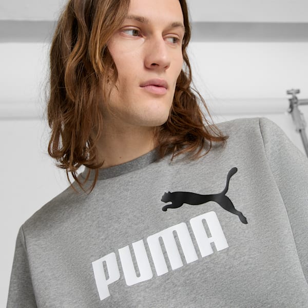 Sudadera Essentials+ 2 Colour No. 1 Logo para hombre, Medium Gray Heather, extralarge