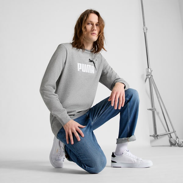 Sudadera Essentials+ 2 Colour No. 1 Logo para hombre, Medium Gray Heather, extralarge