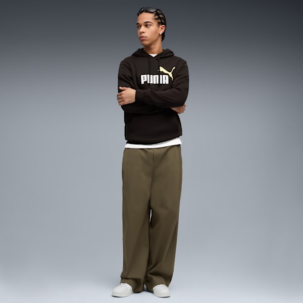 Pants Essentials+ 2 Colour Logo para hombre, PUMA Black-Gold Moon, extralarge
