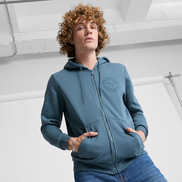 Tonal Collection Graphic Men's Full-Zip Hoodie, Gray Skies, extralarge