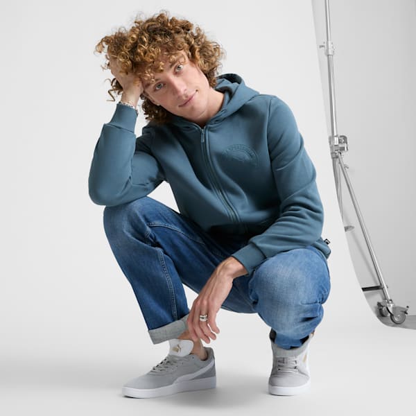 Sudadera con capucha y cierre completo Tonal Graphic para hombre, Gray Skies, extralarge