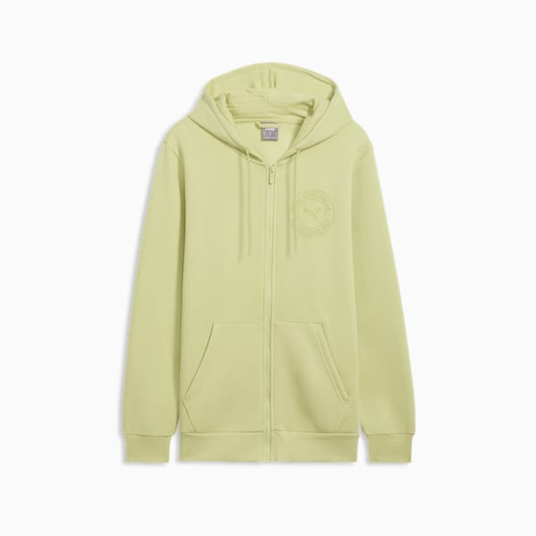 Sudadera con capucha y cierre completo Tonal Graphic para hombre, Pistachio Green, extralarge
