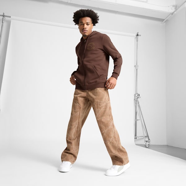 Tonal Collection Graphic Men's Full-Zip Hoodie, Espresso Brown, extralarge