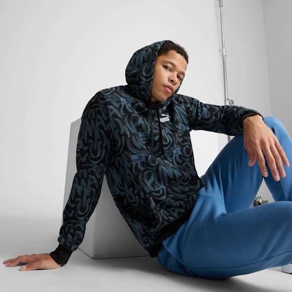 Essentials+ Logo Lab Men's Graphic Hoodie, PUMA Black, extralarge