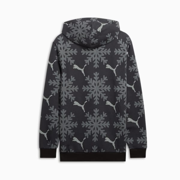ESS+ Logo Lab Winter Snowflake Hoodie, PUMA Black, extralarge