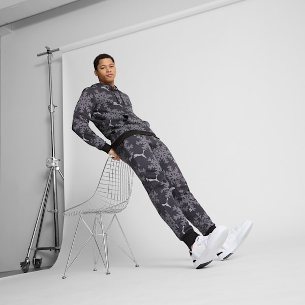 ESS+ Logo Lab Winter Snowflake Hoodie, PUMA Black, extralarge