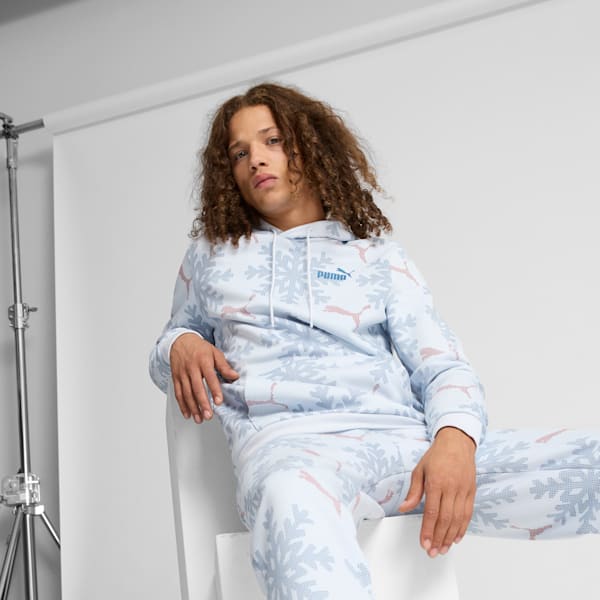 ESS+ Logo Lab Winter Snowflake Hoodie, Silver Mist, extralarge