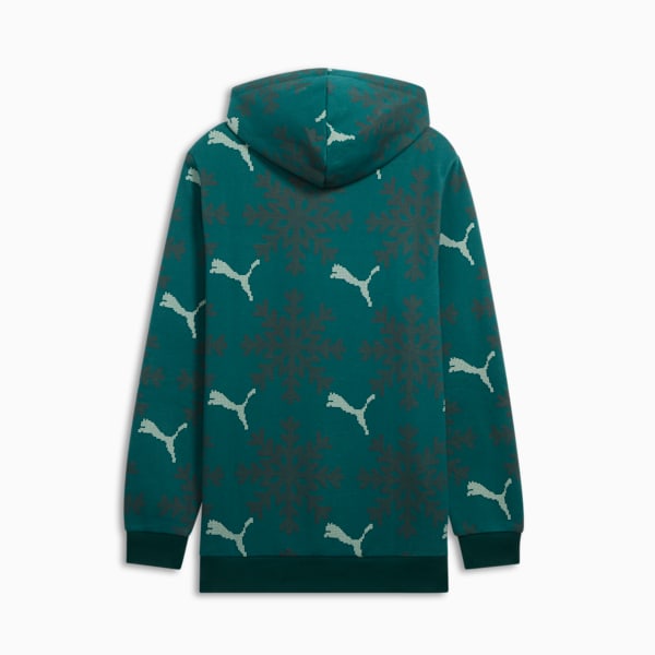 ESS+ Logo Lab Winter Snowflake Hoodie, Dark Myrtle, extralarge