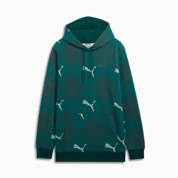 ESS+ Logo Lab Winter Snowflake Hoodie, Dark Myrtle, extralarge