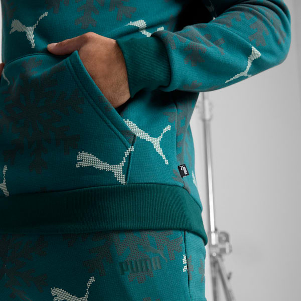Sudadera de invierno con capucha ESS+ Logo Lab para hombre, Dark Myrtle, extralarge