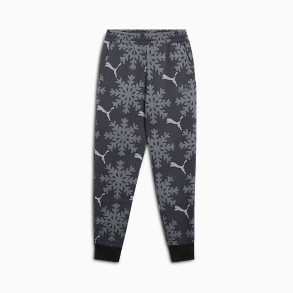 ESS+ Logo Lab Winter Snowflake Sweatpants, PUMA Black, extralarge