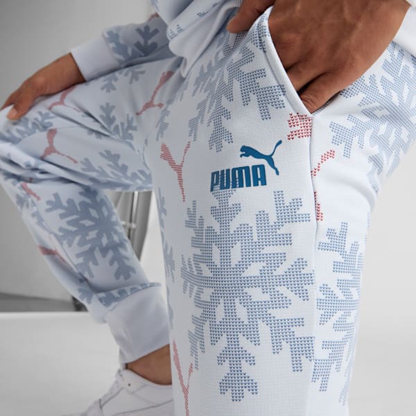 ESS+ Logo Lab Winter Snowflake Sweatpants, Silver Mist, extralarge