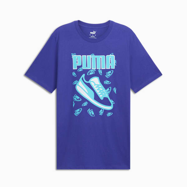 Camiseta con gráfico de tenis para hombre, Lapis Lazuli, extralarge