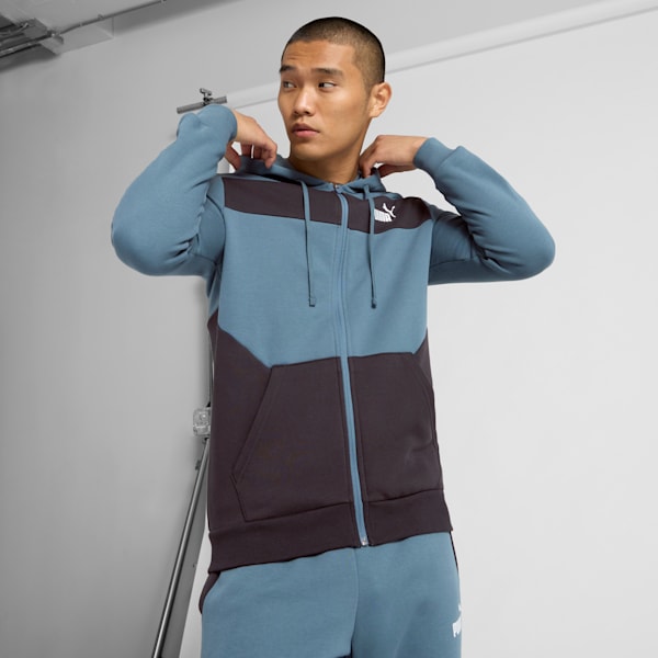 PUMA Power Men's Colorblock Hoodie, Gray Skies, extralarge