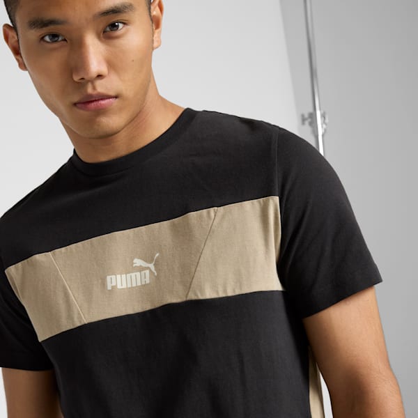 PUMA Power Men's Colorblock Tee, PUMA Black, extralarge
