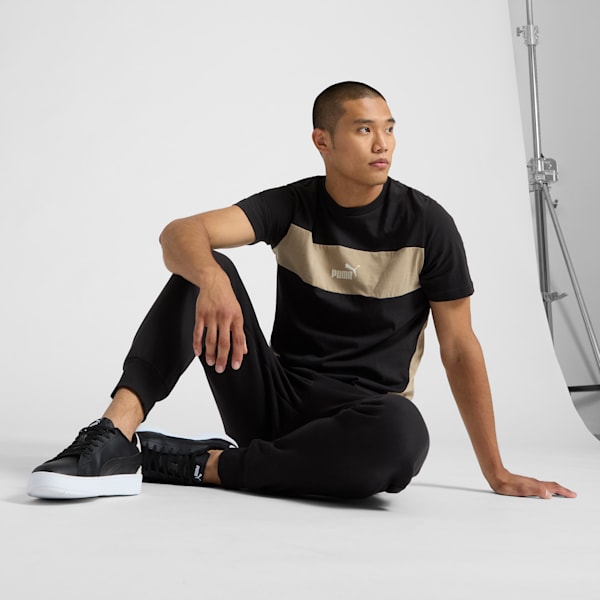 PUMA Power Men's Colorblock Tee, PUMA Black, extralarge