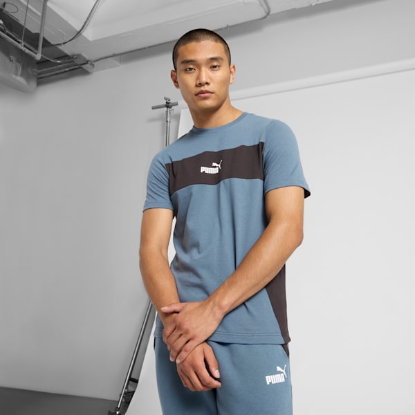 PUMA Power Men's Colorblock Tee, Gray Skies, extralarge