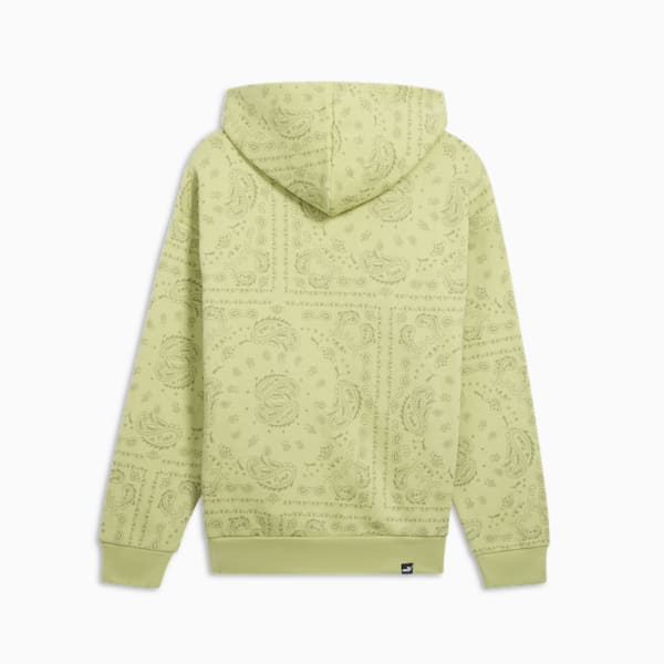 Sudadera con capucha ESS+ Paisley AOP para mujer, Pistachio, extralarge
