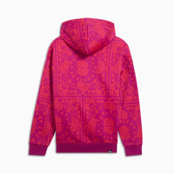 ESS+ Paisley AOP Women's Hoodie, Magenta Gleam, extralarge