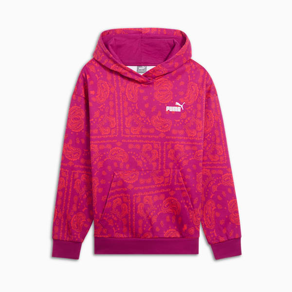 ESS+ Paisley AOP Women's Hoodie, Magenta Gleam, extralarge