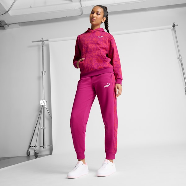ESS+ Paisley AOP Women's Hoodie, Magenta Gleam, extralarge