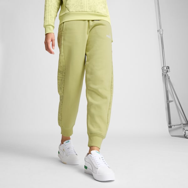 ESS+ Paisley AOP Women's Sweatpants, Pistachio, extralarge
