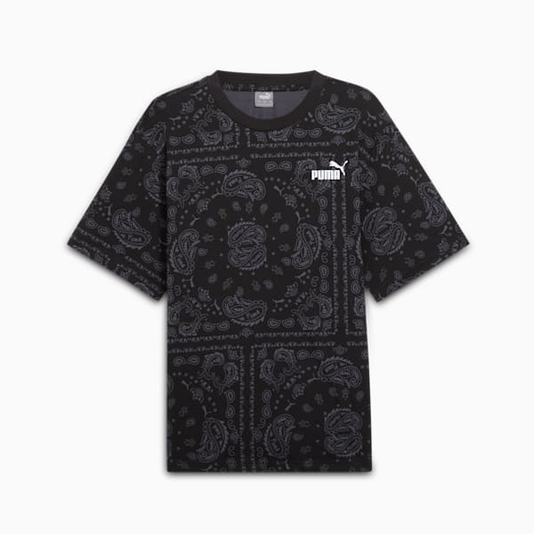 ESS+ Paisley AOP Women's Tee, PUMA Black, extralarge