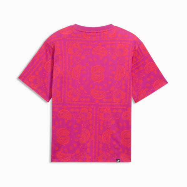 Camiseta de mujer ESS+ Paisley AOP, Magenta Gleam, extralarge