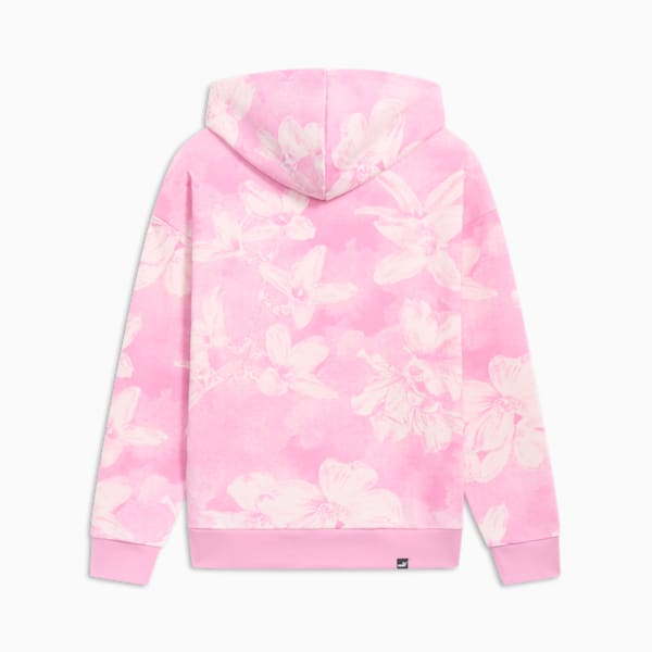 Sudadera con capucha y estampado integral para mujer ESS+ Floral, Mauved Out, extralarge