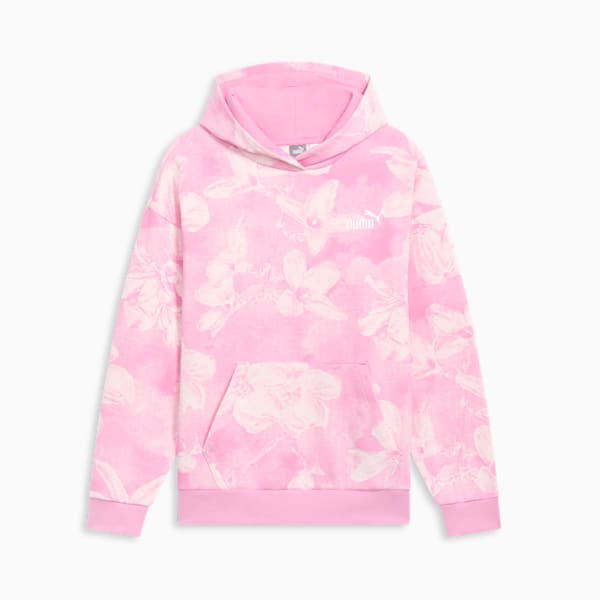 Sudadera con capucha y estampado integral para mujer ESS+ Floral, Mauved Out, extralarge