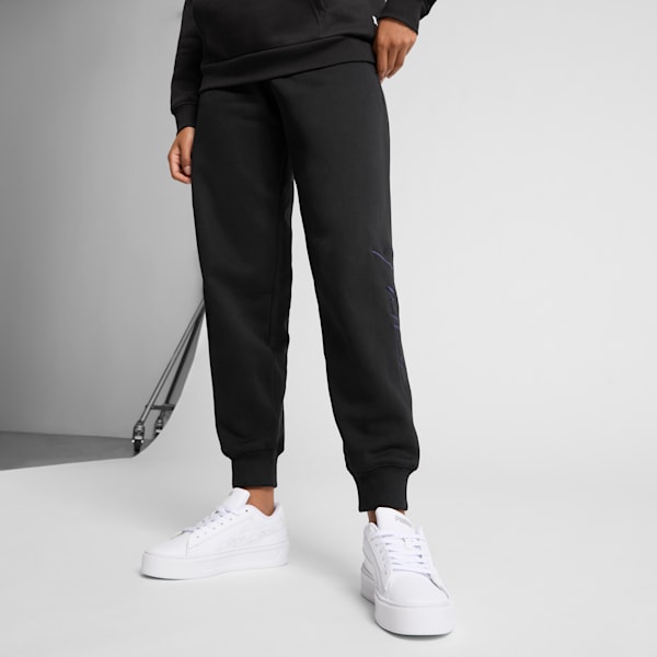 Pantalon de sport à logo Script Femme, PUMA Black, extralarge