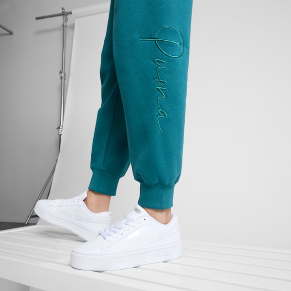 Script Logo Women's Sweatpants, Cold Green, extralarge