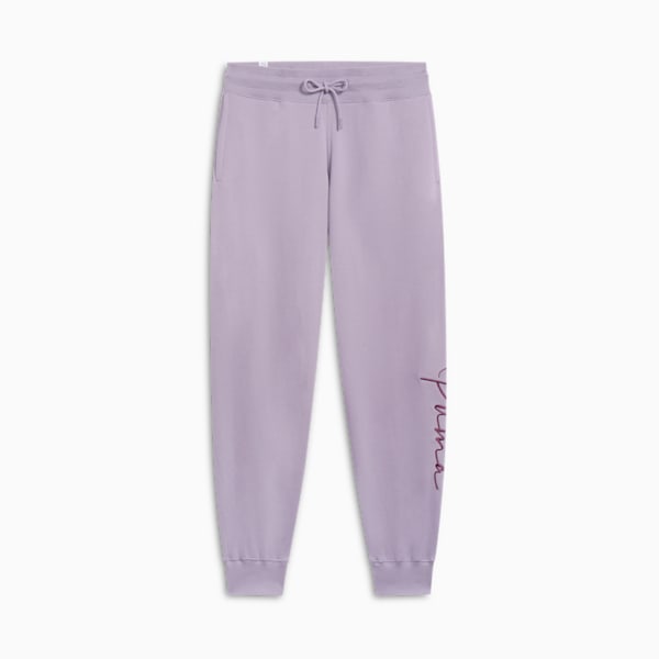 Script Logo Women's Sweatpants, Pale Plum, extralarge