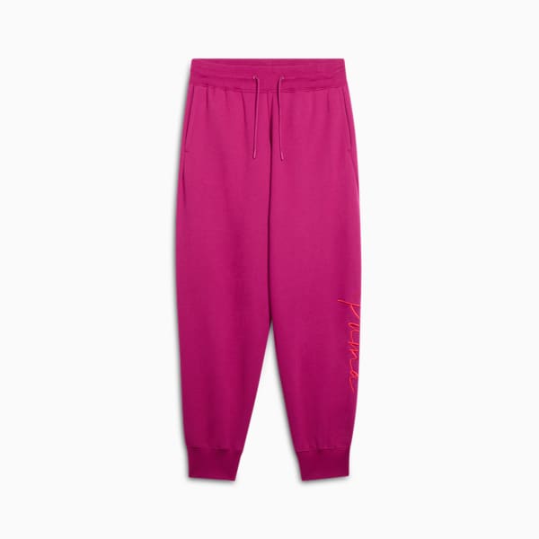 Script Logo Women's Sweatpants, Magenta Gleam, extralarge