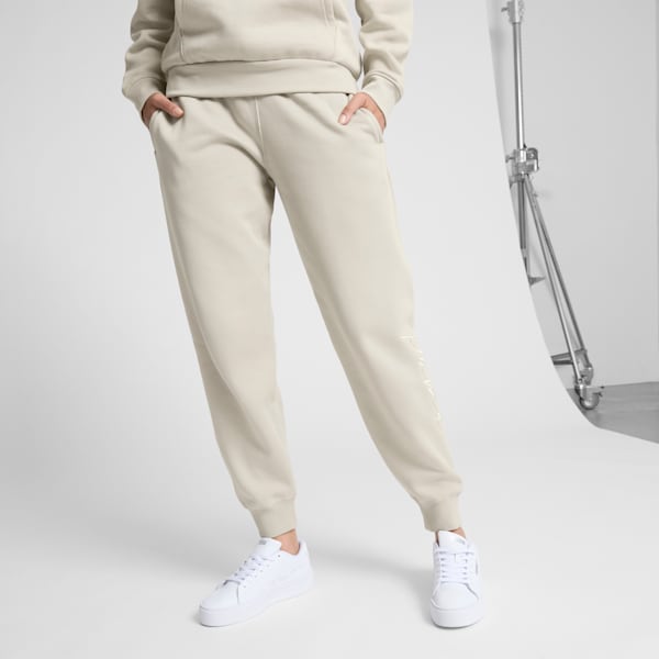 Script Logo Women's Sweatpants, Desert Dust, extralarge