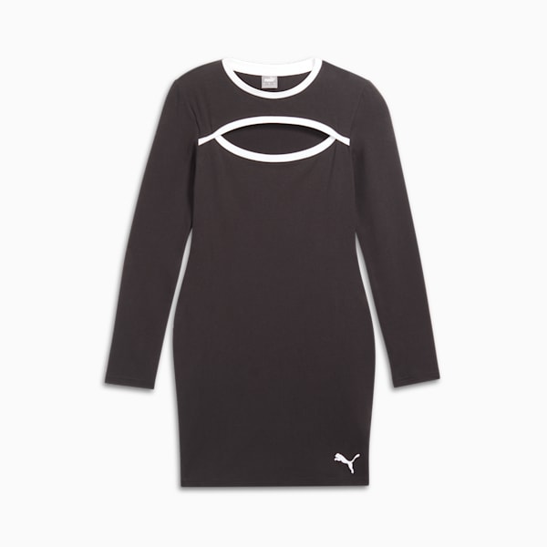 HER Long Sleeve Trim Women's Dress, PUMA Black, extralarge