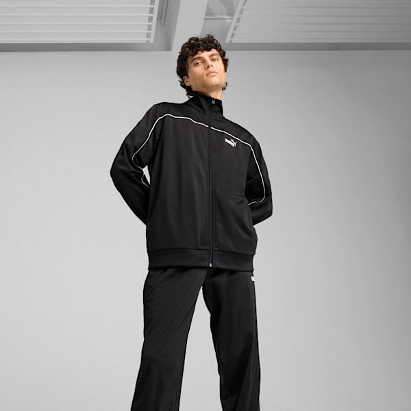 Poly Piping Tracksuit Men, PUMA Black, extralarge