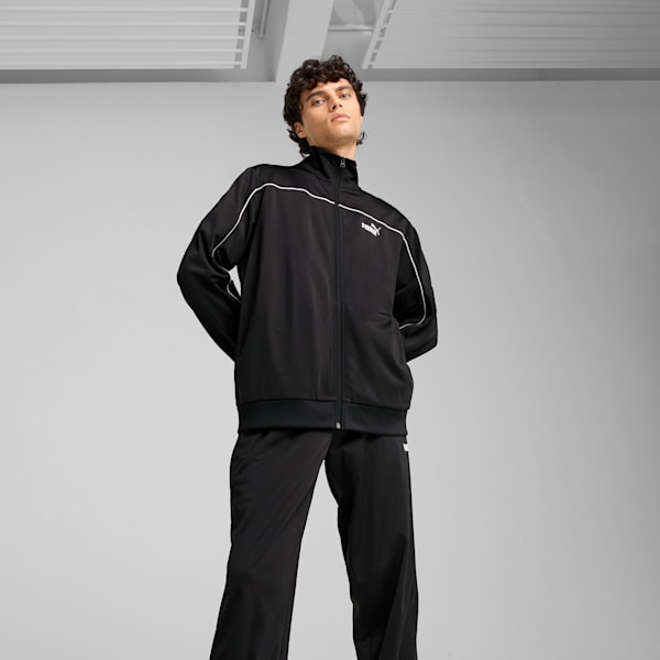 Men's Poly Piping Tracksuit, PUMA Black, extralarge-IND