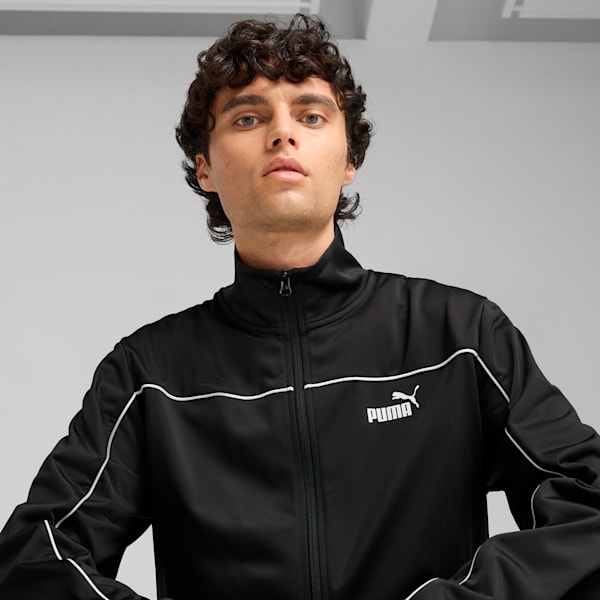 Men's Poly Piping Tracksuit, PUMA Black, extralarge-IND